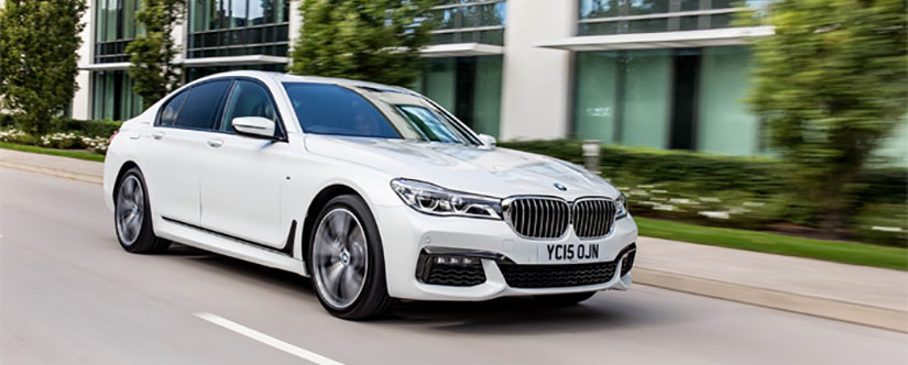 White BMW 7 Series saloon