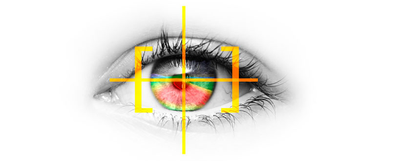Graphic of crosshair on iris